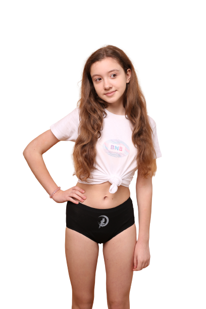 Менструальні підліткові трусики Сліпи BNB Teens Black зі стандартною ластовицею